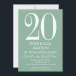 Mint Green Modern Simple Jubileum-uitnodigingen Kaart<br><div class="desc">Een eenvoudige en moderne uitnodiging voor het groene en witte jubileum. Ideaal voor verjaardagen met mijlpalen zoals 5th,  10th,  15th,  20th,  25th,  30th,  35th,  40th,  45th,  50th,  55th,  60th ... of elk jaar!</div>
