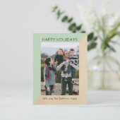 Mint Green Modern Slant Holiday Foto Briefkaart (Staand voorkant)