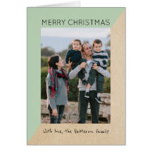 Mint Green Modern Slant Holiday-fotokaart