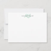 Mint Green Modern Trendy Brush Monogram Notitiekaartje (Voorkant)