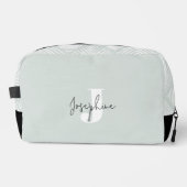 Mint Green Moderne Minimalistische Monogrammed Toilettasje (Voorkant)
