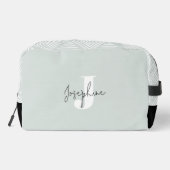 Mint Green Moderne Minimalistische Monogrammed Toilettasje (Achterkant)