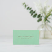 Mint Green Moderne Minimalistische Professional Visitekaartje (Staand voorkant)