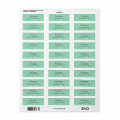 Mint Green Monogram 2 Initialen met twee letters M Etiket (Full Sheet)
