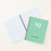 Mint Green Monogram 2 Initialen met twee letters M Notitieboek (Binnen)