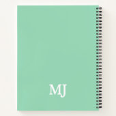 Mint Green Monogram 2 Initialen met twee letters M Notitieboek (Achterkant)