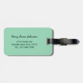 Mint Green Monogram 3 Initialen met drie letters M Bagagelabel (Achterkant horizontaal)