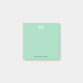 Mint Green Monogram 3 Initialen met drie letters M Post-it® Notes (Voorkant)