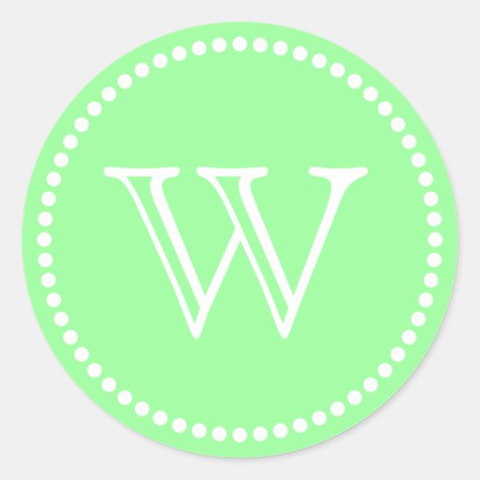 Mint Green Monogram Envelope zegels voor pleisters (Voorkant)