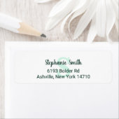 Mint Green Monogram Script Signature Elegant Etiket (Insitu)