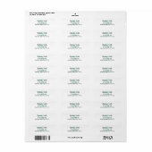 Mint Green Monogram Script Signature Elegant Etiket (Full Sheet)