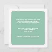 Mint Green Monogram Wedding Invitations Kaart (Achterkant)