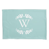 Mint Green Monogrammed Kussensloop (Voorkant)