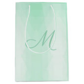 Mint Green Monogrammed Moderne Sjabloon Elegant Medium Cadeauzakje (Voorkant)