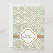 Mint Green Moroccan Gender Neutral Baby shower Kaart (Achterkant)