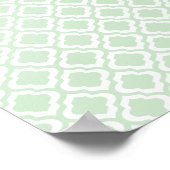 Mint Green Moroccan Quatrefoil Clover Poster (Hoek)