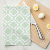 Mint Green Moroccan Quatrefoil Clover Theedoek (Quarter Fold)