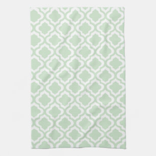 Mint Green Moroccan Quatrefoil Clover Theedoek