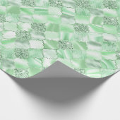 Mint Green Moroccan Quatrefoil Pattern Cadeaupapier (Hoek)