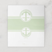 Mint Green Nautical Anchor Reception Place Card Plaatskaartje (Buitenkant ongevouwen)