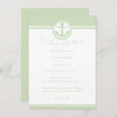 Mint Green Nautical Anchor Rehearsal Dinner Invite Kaart (Voorkant / Achterkant)