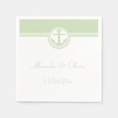 Mint Green Nautical Anchor Servet (Voorkant)