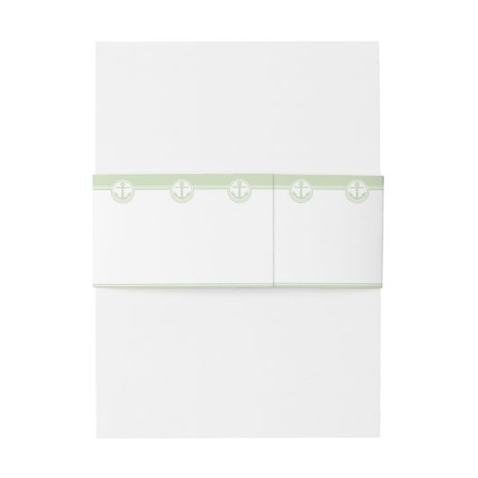 Mint Green Nautical Anchor Uitnodigingen Wikkel (Achterkant Voorbeeld)