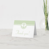 Mint Green Nautical Anchor Wedding Dank u wel kaar Bedankkaart (Voorkant)