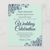 Mint Green & Navy Blue BUDGET Weddenschap (Voorkant)