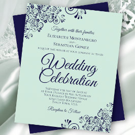 Mint Green & Navy Blue BUDGET Weddenschap