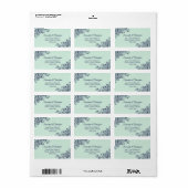 Mint Green & Navy Blue Elegant Wedding Address Etiket (Full Sheet)