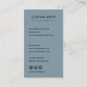 MINT GREEN NAVY GRAY KNITTING WOOL YARN BALL VISITEKAARTJE (Achterkant)