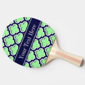 Mint Green, Navy Moroccan #5DS Navy Name Monogram Tafeltennisbatje (Zijkant)