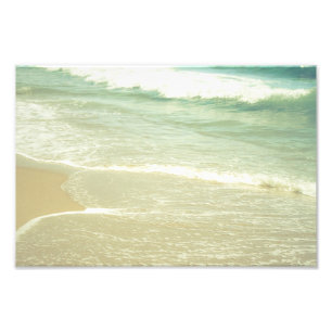 Mint Green Ocean Pastel Beach Photography Foto Afdruk