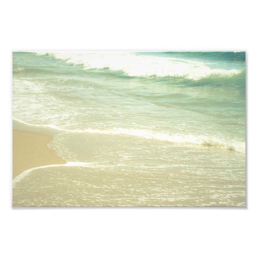 Mint Green Ocean Pastel Beach Photography Foto Afdruk (Voorkant)