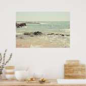 Mint Green Ocean Pastel Beach Photography Poster (Keuken)