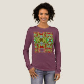 Mint Green Olive Red Abstract Flower Tegel Art Tri-Blend Shirt (Voorkant)