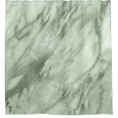 Mint Green Olive Salvia Marble Abstracte Stone Lux Douchegordijn (Voorkant)