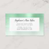 Mint Green Ombre Brushed Metal Monogram Hair Salon Visitekaartje (Achterkant)