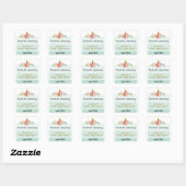 Mint Green Ombre Cake Birthday Favor Tag Vierkante Sticker (Vel)