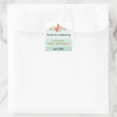 Mint Green Ombre Cake Birthday Favor Tag Vierkante Sticker (Tas)