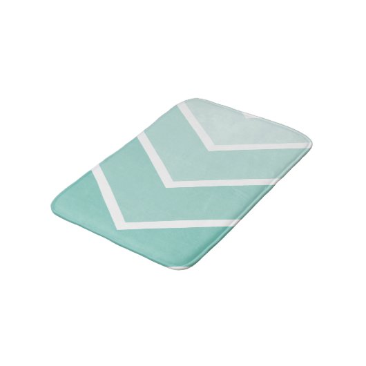 Mint Green Ombré Chevron Stripes Pattern Badmat (Gekanteld)