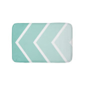 Mint Green Ombré Chevron Stripes Pattern Badmat (Voorkant)