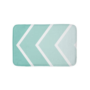 Mint Green Ombré Chevron Stripes Pattern Badmat