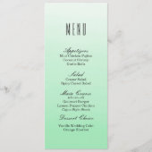Mint Green Ombre | Het menu van het huwelijksdiner (Voorkant)
