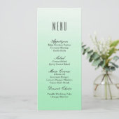 Mint Green Ombre | Het menu van het huwelijksdiner (Staand voorkant)