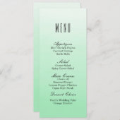Mint Green Ombre | Het menu van het huwelijksdiner (Voorkant / Achterkant)