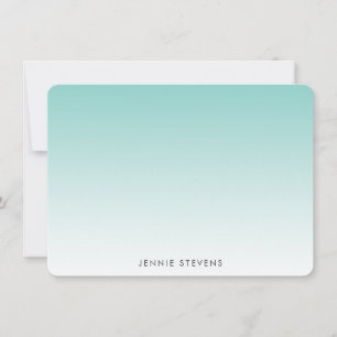 Mint Green Ombre Persoonlijk Notitiekaartje