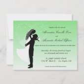 Mint Green Ombre Silhouette Formele bruiloft Uitno Kaart (Voorkant)