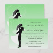 Mint Green Ombre Silhouette Formele bruiloft Uitno Kaart (Voorkant / Achterkant)